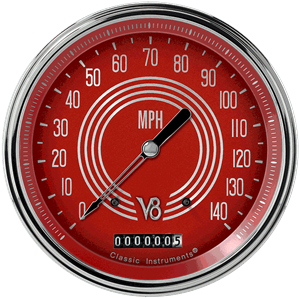 Picture of V8 Red Steelie 4 5/8" Speedometer
