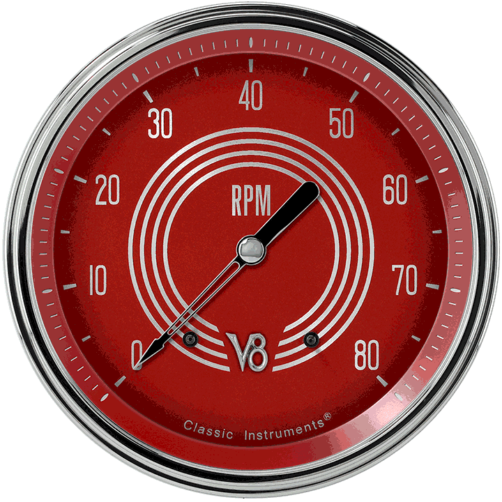 Picture of V8 Red Steelie 4 5/8" Tachometer 