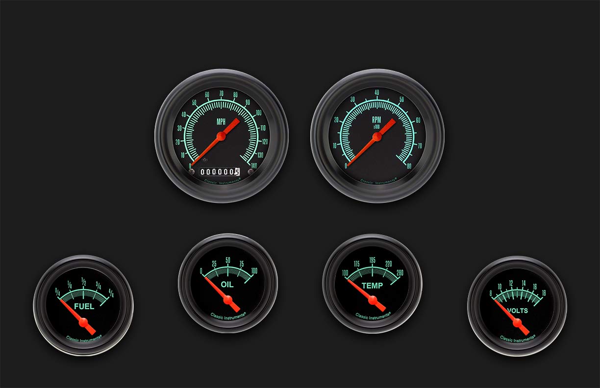 Picture of G/Stock Six Gauge Set 201, Black Performance Bezel