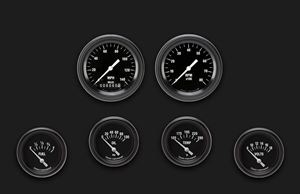 Picture of Hot Rod Six Gauge Set 201, Black Performance Bezel