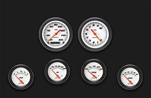 Picture of Velocity White Six Gauge Set 201, Black Performance Bezel
