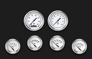 Picture of White Hot Six Gauge Set 201, Aluminum Performance Bezel