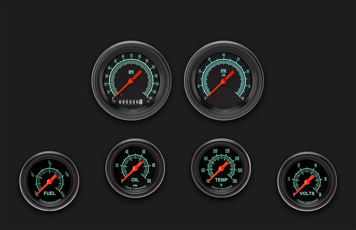 Picture of G/Stock Six Gauge Set 301, Black Performance Bezel