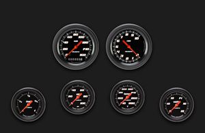 Picture of Velocity Black Six Gauge Set 301, Black Performance Bezel