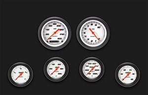 Picture of Velocity White Six Gauge Set 301, Black Performance Bezel