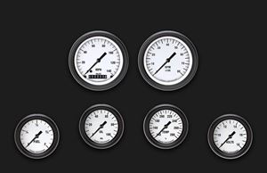 Picture of White Hot Six Gauge Set 301, Black Performance Bezel